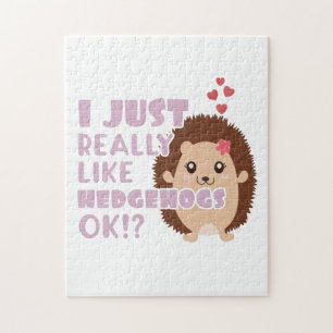 Cute Hedégel ik hou echt van egel. Legpuzzel