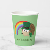 Cute Hedégel Leprechaun St. Patrick's Day Papieren Bekers (Voorkant)