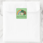 Cute Hedégel Leprechaun St. Patrick's Day Vierkante Sticker (Tas)
