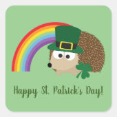 Cute Hedégel Leprechaun St. Patrick's Day Vierkante Sticker (Voorkant)