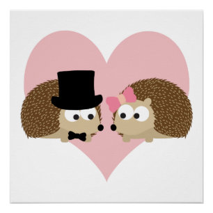 Cute Hedegel-paar Perfect Poster