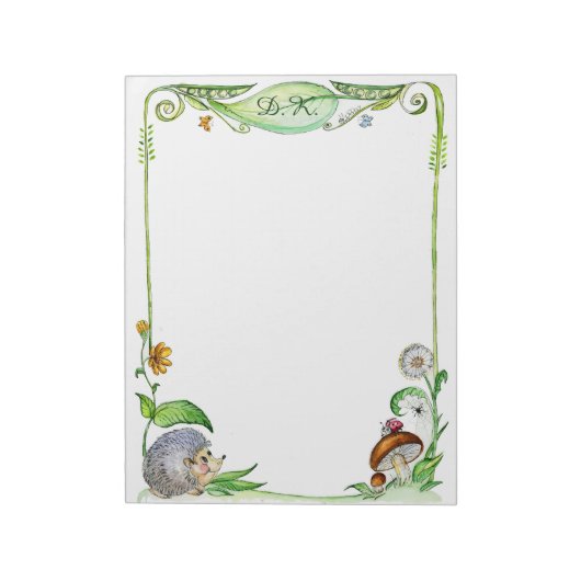 Cute Hedégel-paddenstoelschilderij waterverf Notitieblok (Gedraaid)