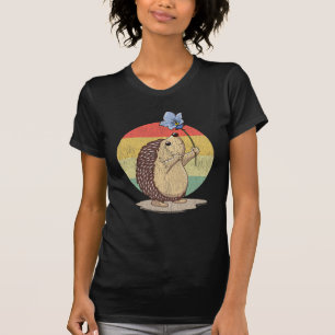 Cute Hedégel Retro Flower Sunset Autumn Animal T-shirt