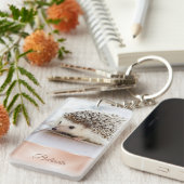 Cute Hedegel Roos Gold Monogram Sleutelhanger (Voorkant Rechts)