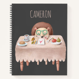 Cute Hedegel School Homework Cartoon Gepersonalise Notitieboek