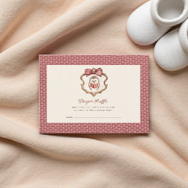 Cute Hedgehog Baby Shower Diaper Raffle Informatiekaartje