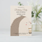 Cute Hedgehog Birthday Invitation (Debout devant)