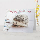 Cute Hedgehog - Bonne carte d'anniversaire (Fleur jaune)