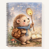 Cute Hedgehog & Firefly Personalized Kids Journal (Devant)