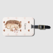 Cute Hedgehog Hearts Love Bagagelabel (Voorkant (horizontaal))
