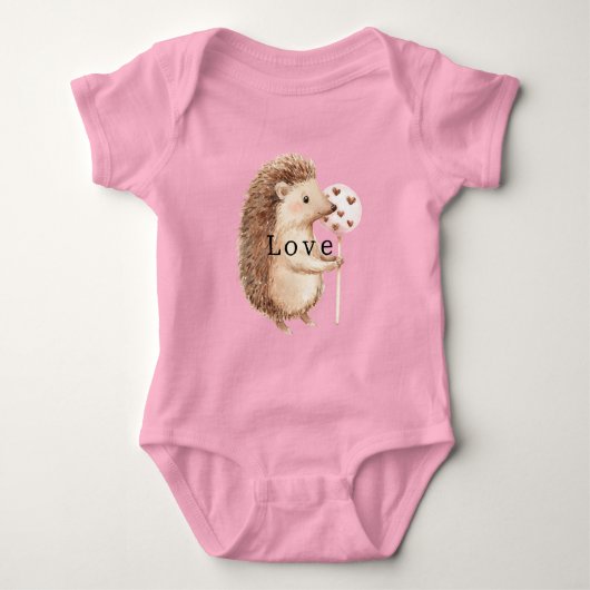 Cute Hedgehog Hearts Love Romper (Voorkant)