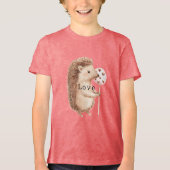 Cute Hedgehog Hearts Love Tri-Blend Shirt (Voorkant)
