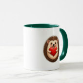 Cute Hedgehog Holding Coeur Mug - Adorable cadeau  (Devant droit)