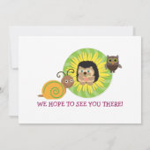 Cute Hedgehog Invitation d'anniversaire personnali (Dos)