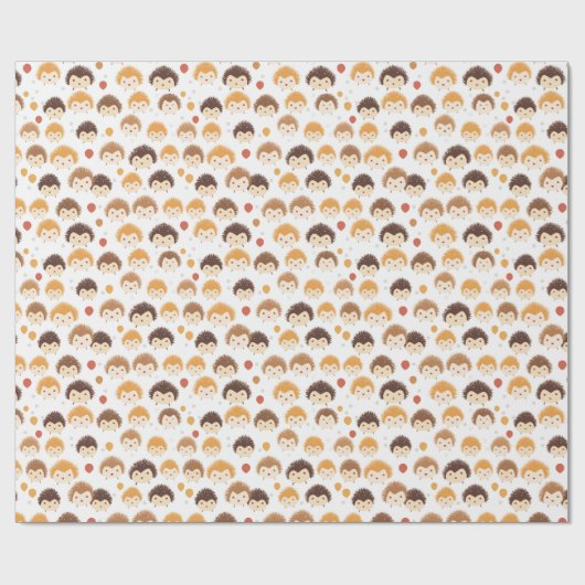 Cute hedgehog pattern cadeaupapier (Vlak)