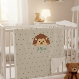 Cute Hedgehog Personalized Baby Blanket Sherpa Deken