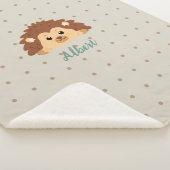 Cute Hedgehog Personalized Baby Blanket Sherpa Deken (3/4)