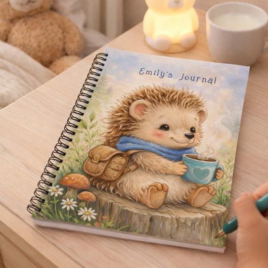 Cute Hedgehog Personalized Kids Journal