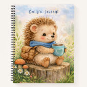 Cute Hedgehog Personalized Kids Journal (Devant)
