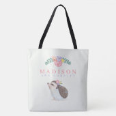 Cute Hedgehog Pink Ajouter un nom Baby Sac fourre- (Devant)