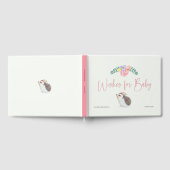 Cute Hedgehog rose fille Baby shower livre d'invit (Complet)