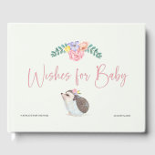 Cute Hedgehog rose fille Baby shower livre d'invit (Recto)