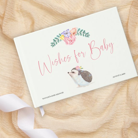 Cute Hedgehog rose fille Baby shower livre d'invit