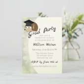 Cute Hedgehog Thème Graduation Party Invitation (Debout devant)