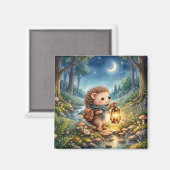 Cute Hedgehog With Lantern Fridge Magneet (Voorkant / Achterkant)