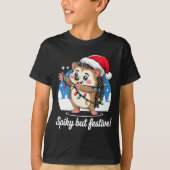 Cute Hedgehog With Santa Hat Christmas Lights Wint T-shirt (Voorkant)