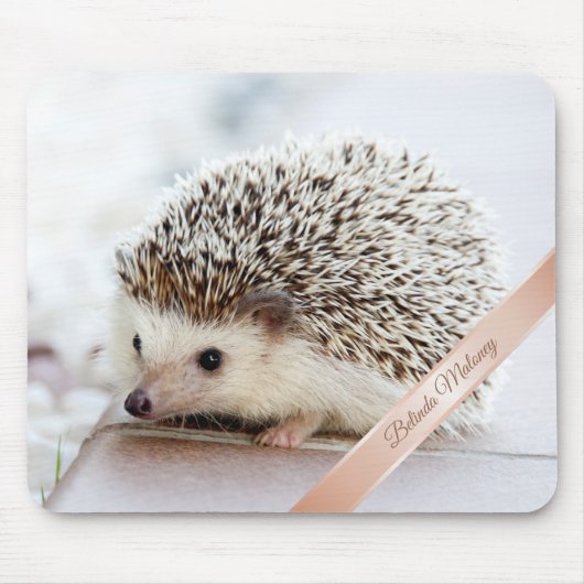 Cute Hedgehoge Monogram Muismat (Voorkant)