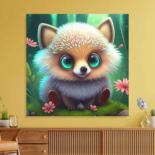 Cute Hedgel Canvas Afdruk (Insitu (Woonkamer))