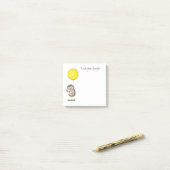 Cute hedgel cartoon illustratie post-it® notes (Op bureau)