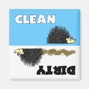 Cute Hedgel Clean/Dirty Dishwasher Magnet Magneet