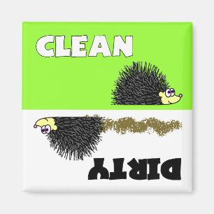 Cute Hedgel Clean/Dirty Dishwasher Magnet Magneet
