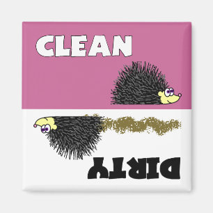 Cute Hedgel Clean/Dirty Dishwasher Magnet Magneet