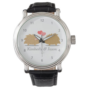 Cute Hedgel Couple in Love Horloge