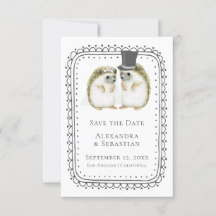 Cute hedgel Couple Wedding Save the Date