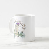 Cute Hedgel Grapevine Wreath Pine Branches Mok (Voorkant links)