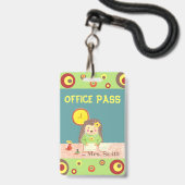 Cute hedgel kantoor hall pass badge (Voorzijde met lanyard)
