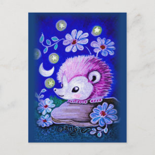 Cute hedgel met maan briefkaart
