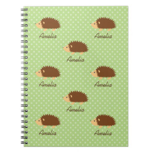 Cute hedgel notitieboek met poka dots patroon