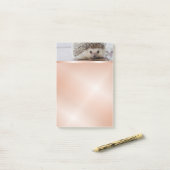 Cute Hedgel Photo Roos Gold Post-it® Notes (Op bureau)