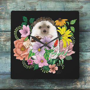 Cute Hedgel Vierkante Klok