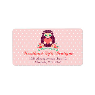 Cute Hedgie met hart - Aangepaste Adresetiketten Etiket