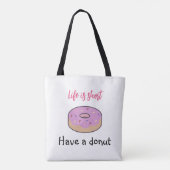 Cute heeft een donut draagtas (Achterkant)