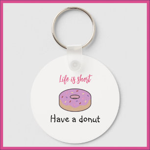 Cute heeft een donut roze en zwart sleutelhanger
