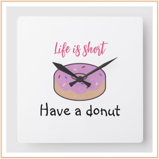 Cute heeft een donut vierkante klok