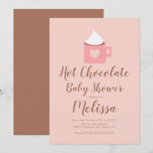 Cute Heet Chocolade Kampvuur Mok Meisje Baby Showe Kaart