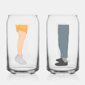 Cute Height Difference Couple Drinkware Set (Verso)